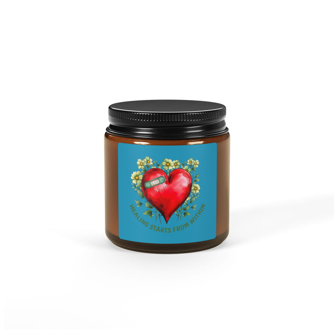 Scented Soy Candle Amber Jar - Healing Comes From Within