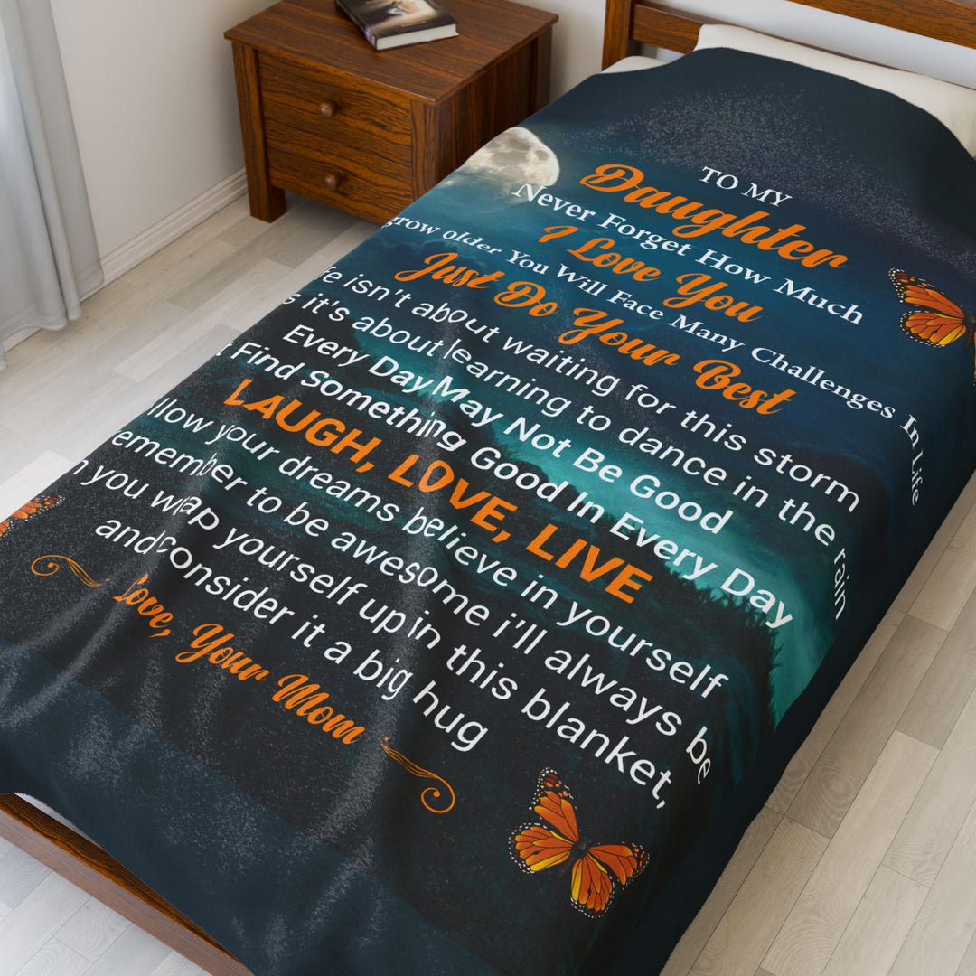 Velveteen Plush Blanket - Daughter Love Message