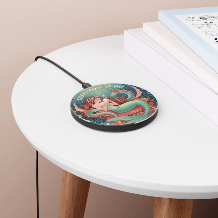 Mermaid Taurus Wireless Charger, Taurus Gift, Astrology Decor, Celestial Phone Charger, Unique Desk Accessory