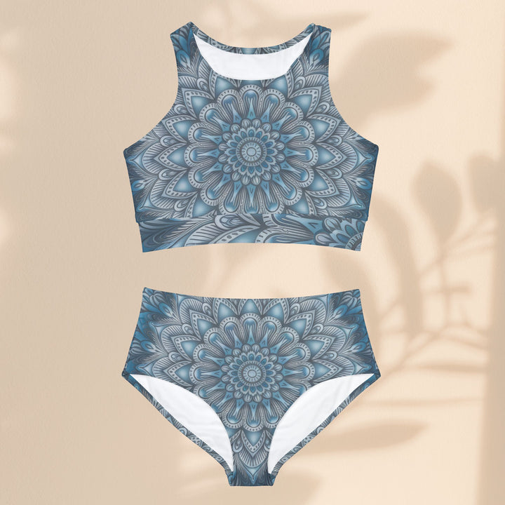 Sporty Bikini Set Swimsuit - Blue Mandala