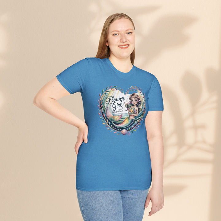 Flower Girl T-Shirt, Cute Flower Girl Apparel, Wedding Gift, Kids Birthday, Girly T-Shirt, Mermaid Design, Special Occasion