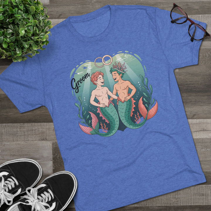 Merman Groom Tee, LGBTQ+ Pride Apparel, Wedding Gift, Unique Couple Shirt