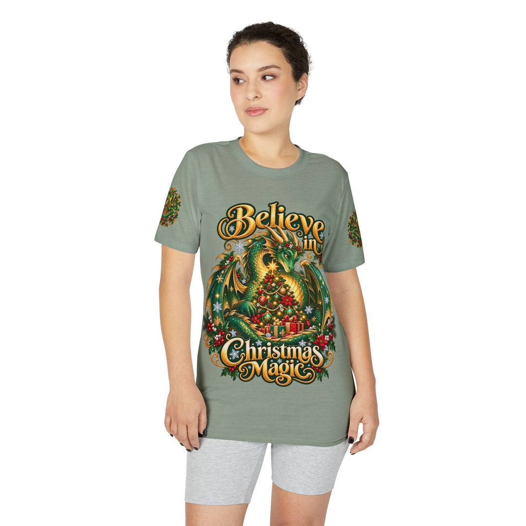 Christmas Dragon T-Shirt — "Believe in Christmas Magic" Holiday Tee