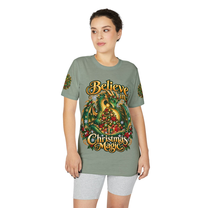 Christmas Dragon T-Shirt — "Believe in Christmas Magic" Holiday Tee