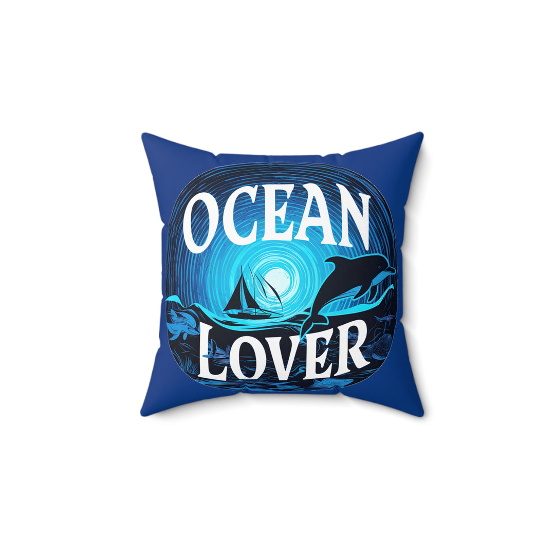 Ocean Lover Faux Suede Square Pillow