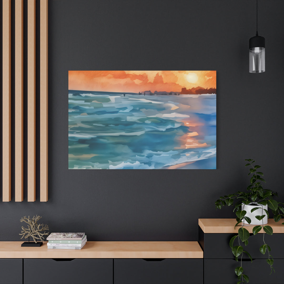 Coastal Sunset Canvas Art – Ocean and Beach Wall Décor