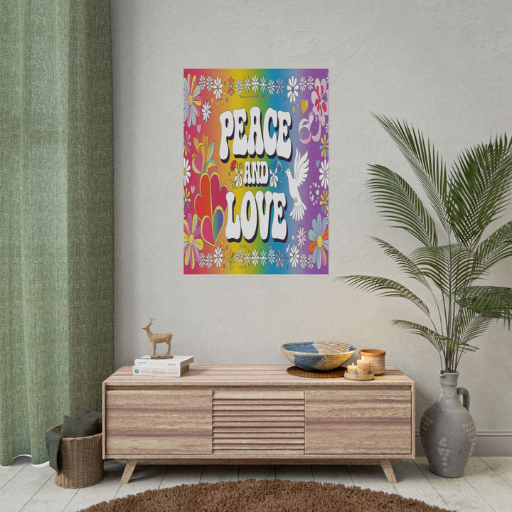 Peace and Love Rolled Posters - Colorful Floral Wall Art for Peaceful Decor