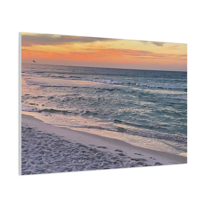 Sunset Beach Matte Stretched Canvas Wall Art