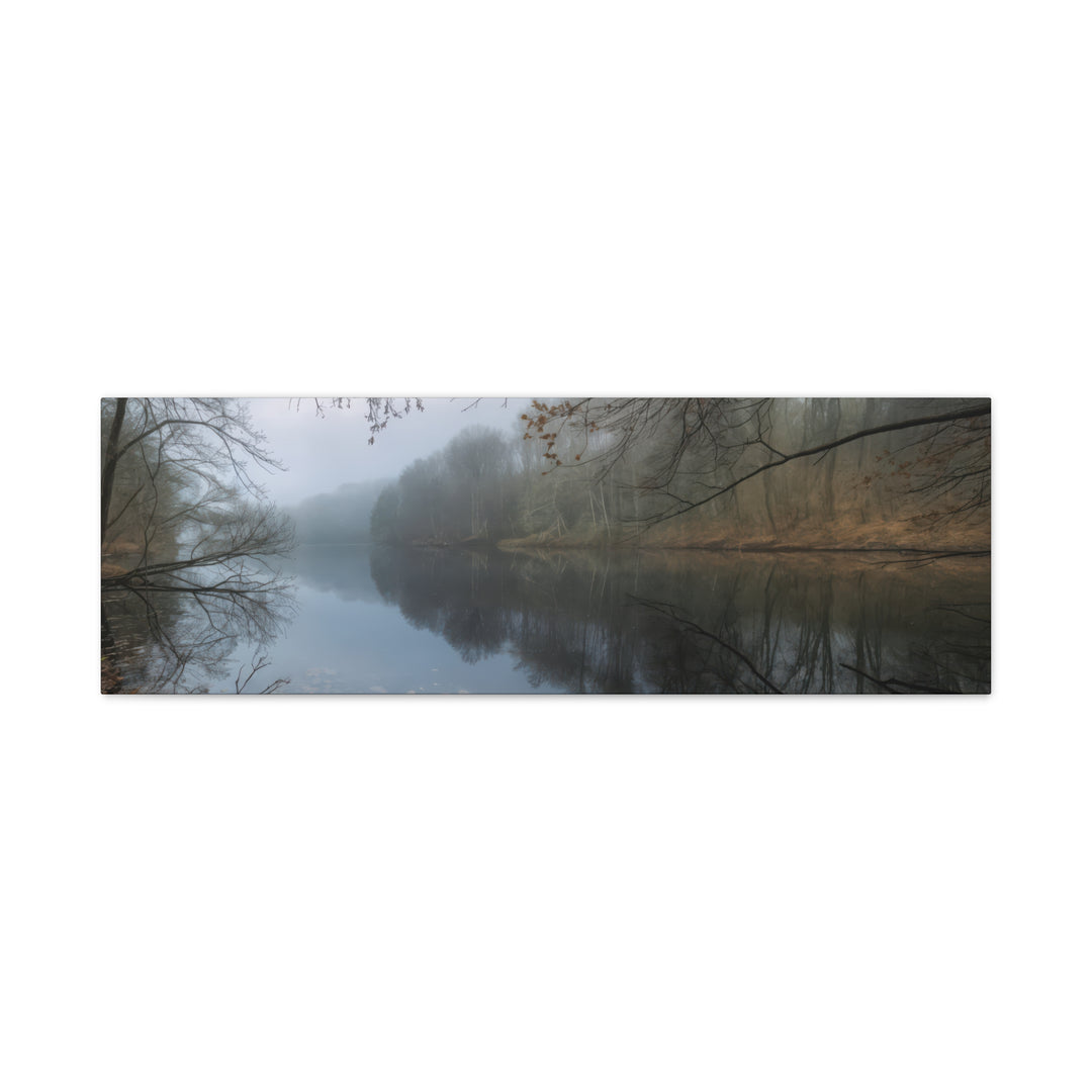 Foggy River Landscape Canvas Print – Nature Wall Art