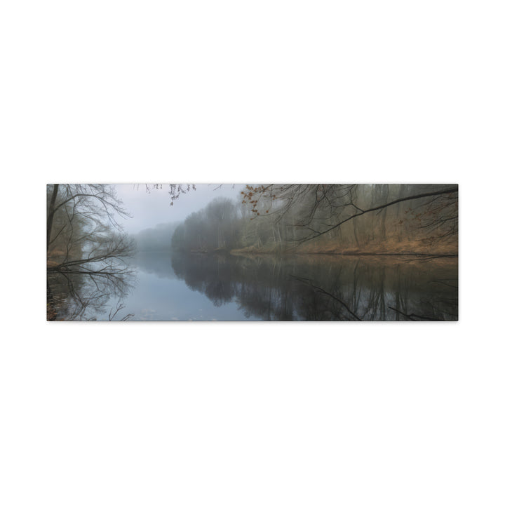 Foggy River Landscape Canvas Print – Nature Wall Art