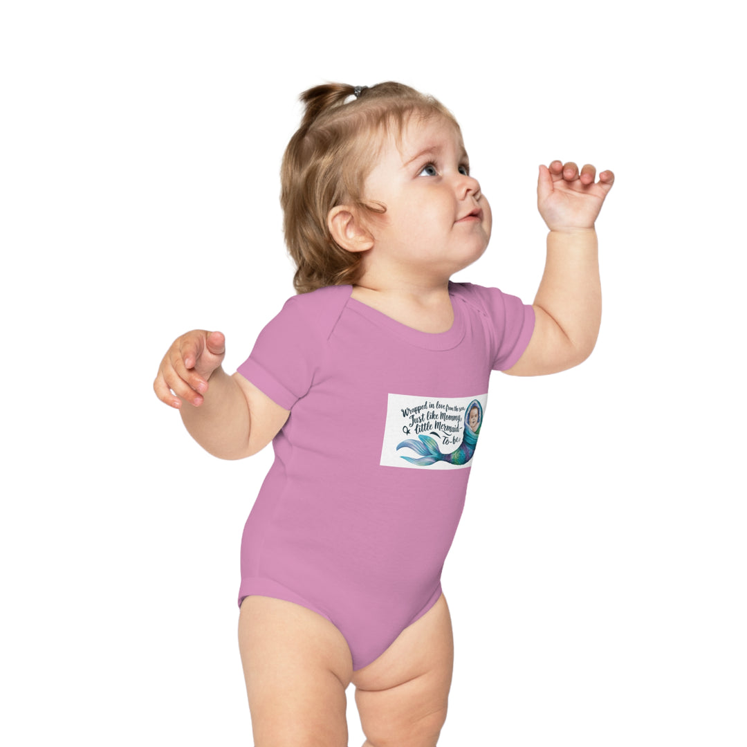 Combed Cotton Baby Bodysuit - Little Mermaid To Be