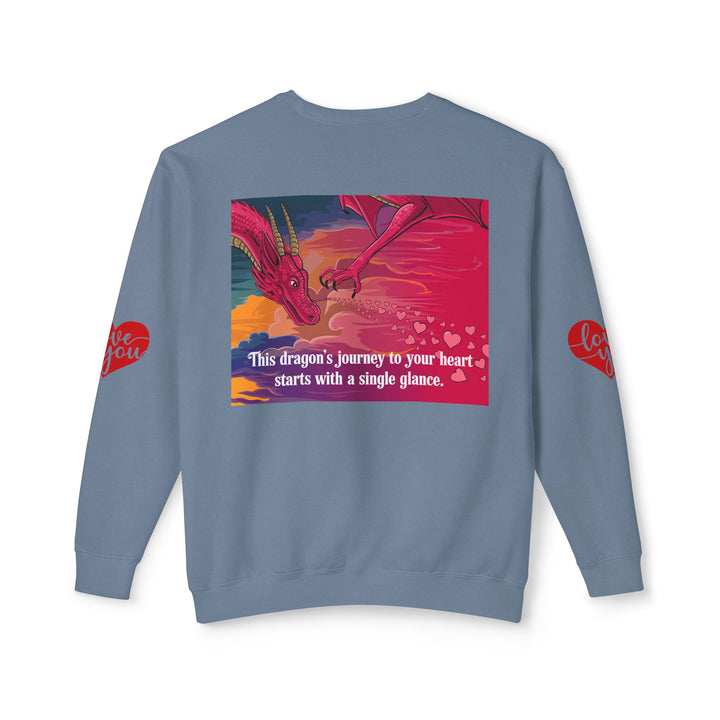 Unisex Lightweight Crewneck Sweatshirt - Journey to a Dragon's Heart