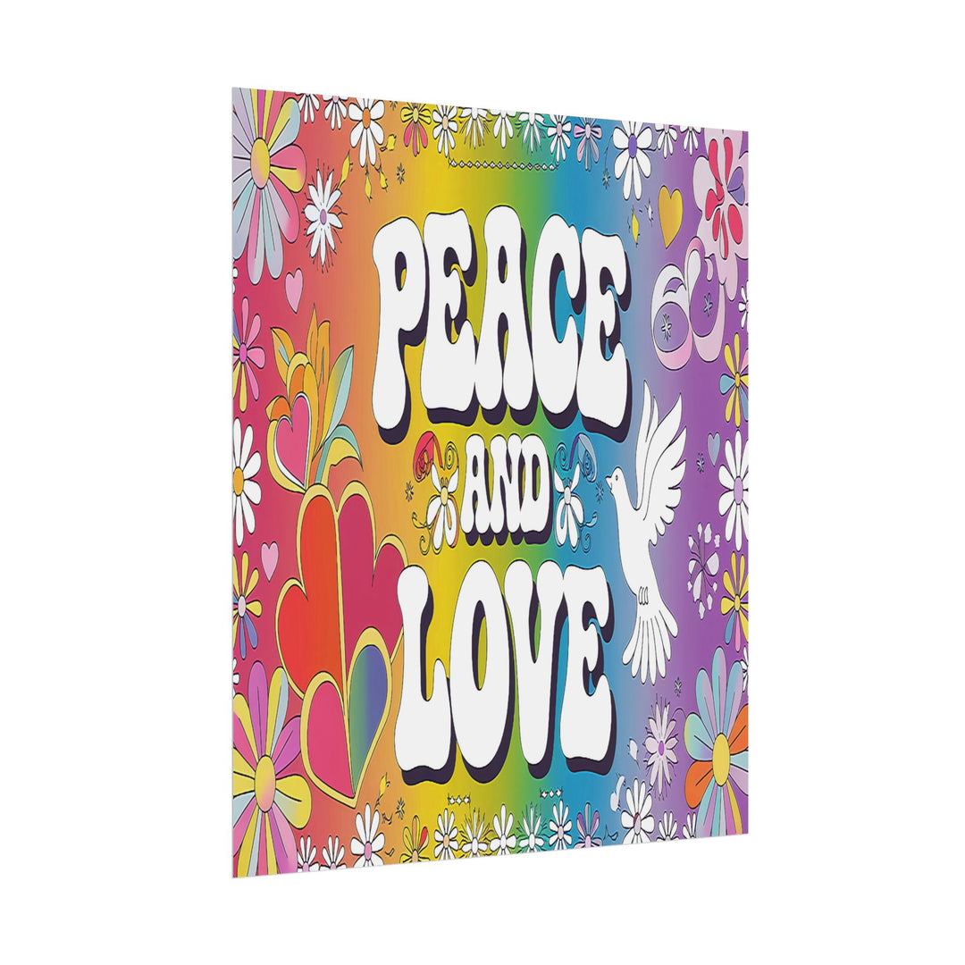 Peace and Love Rolled Posters - Colorful Floral Wall Art for Peaceful Decor