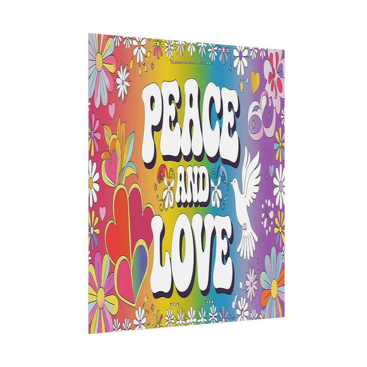 Peace and Love Rolled Posters - Colorful Floral Wall Art for Peaceful Decor