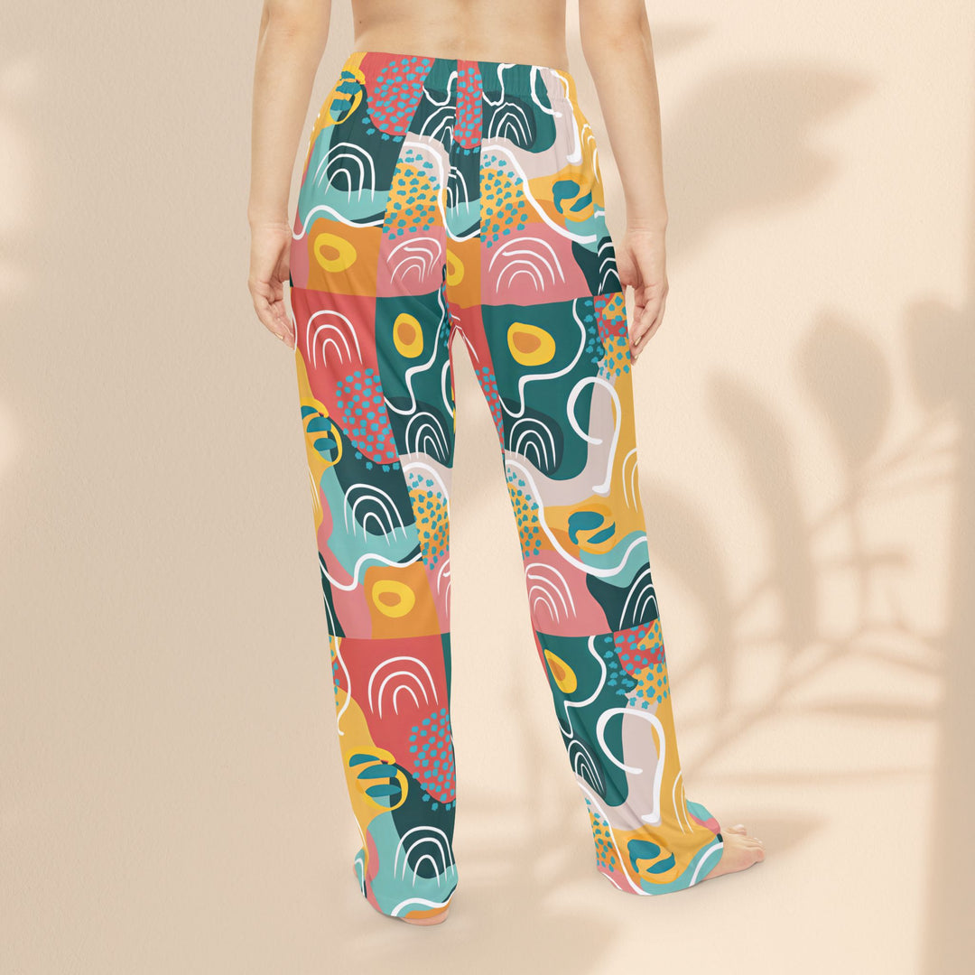 Abstract Colorblock Women's Pajama Pants — Cozy Lounge Bottoms