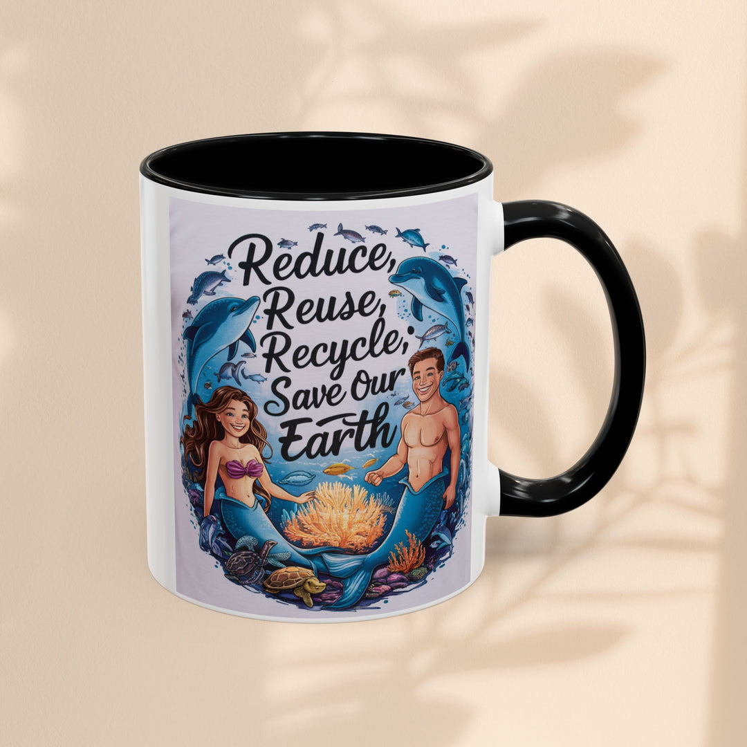 Accent Coffee Mug (11, 15oz) - Reduce, Reuse, Recycle