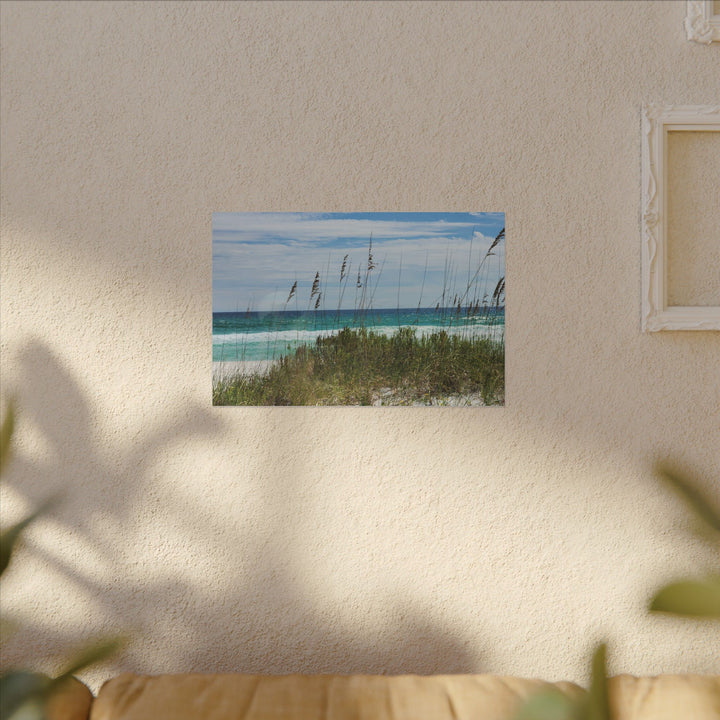 Coastal Dune Beach Canvas Print – Waves and Sea Oats Wall Art