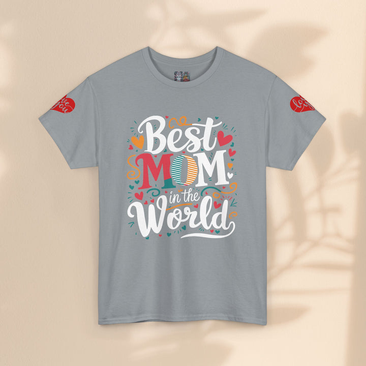 Colorful Unisex Heavy Cotton Tee - Best Mom In The World for Mother's Day gift