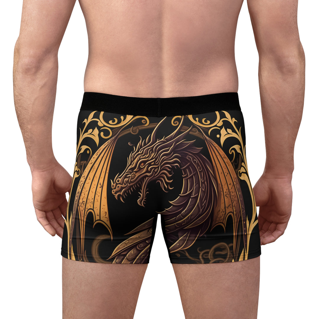 Boxer Briefs Golden Dragon Print