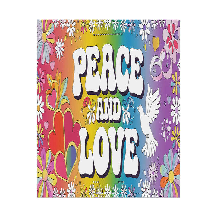 Peace and Love Rolled Posters - Colorful Floral Wall Art for Peaceful Decor