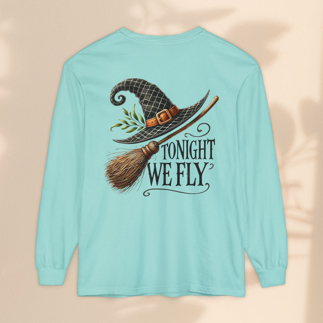 Tonight We Fly - Whimsical Witch Halloween Long Sleeve T-Shirt