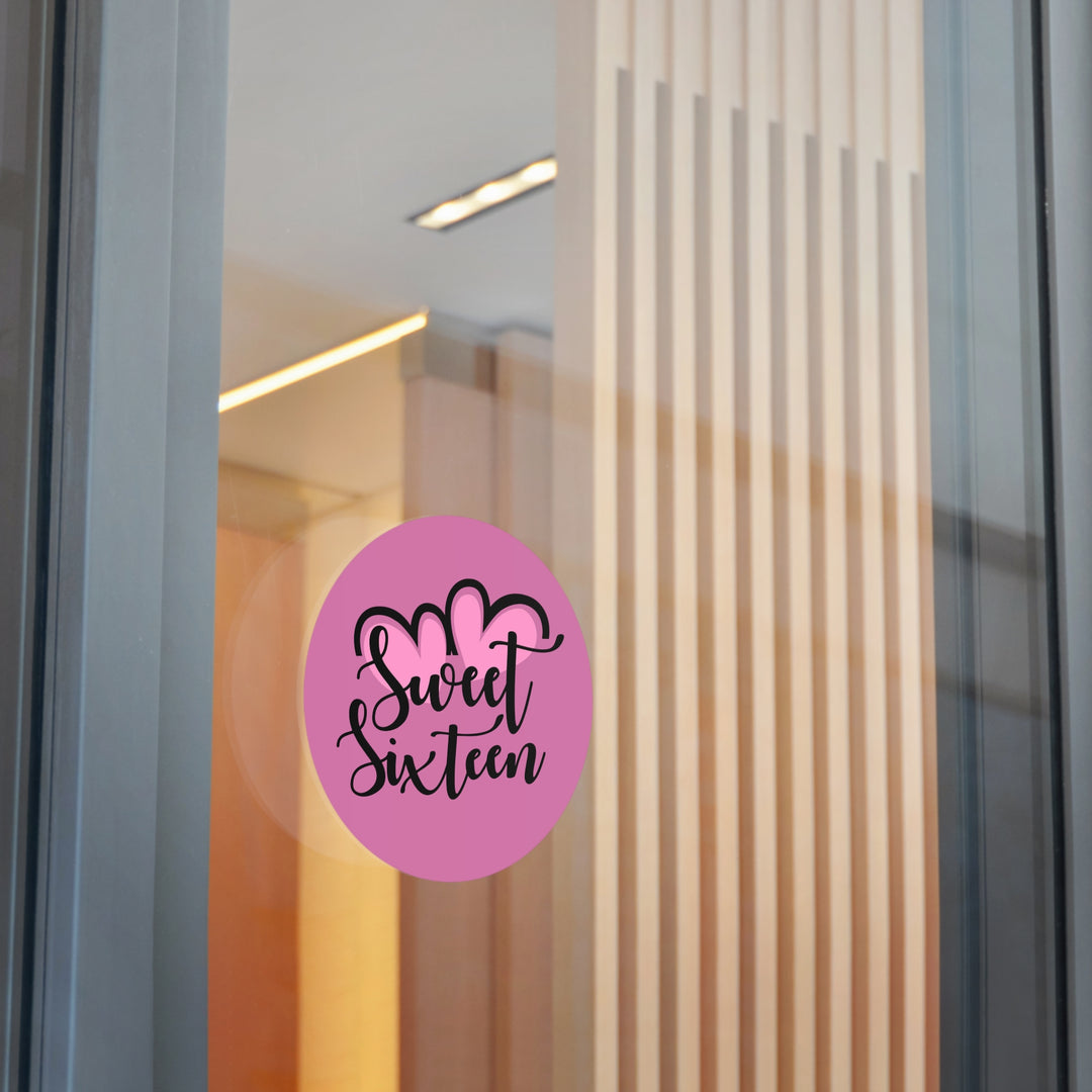 Sweet 16 Round Vinyl Stickers – Birthday Party Favors, Cute Décor & Personalized Celebration Labels