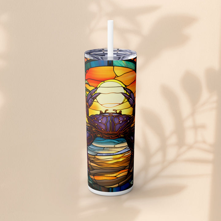 Skinny Tumbler with Straw, 20oz - Crabby