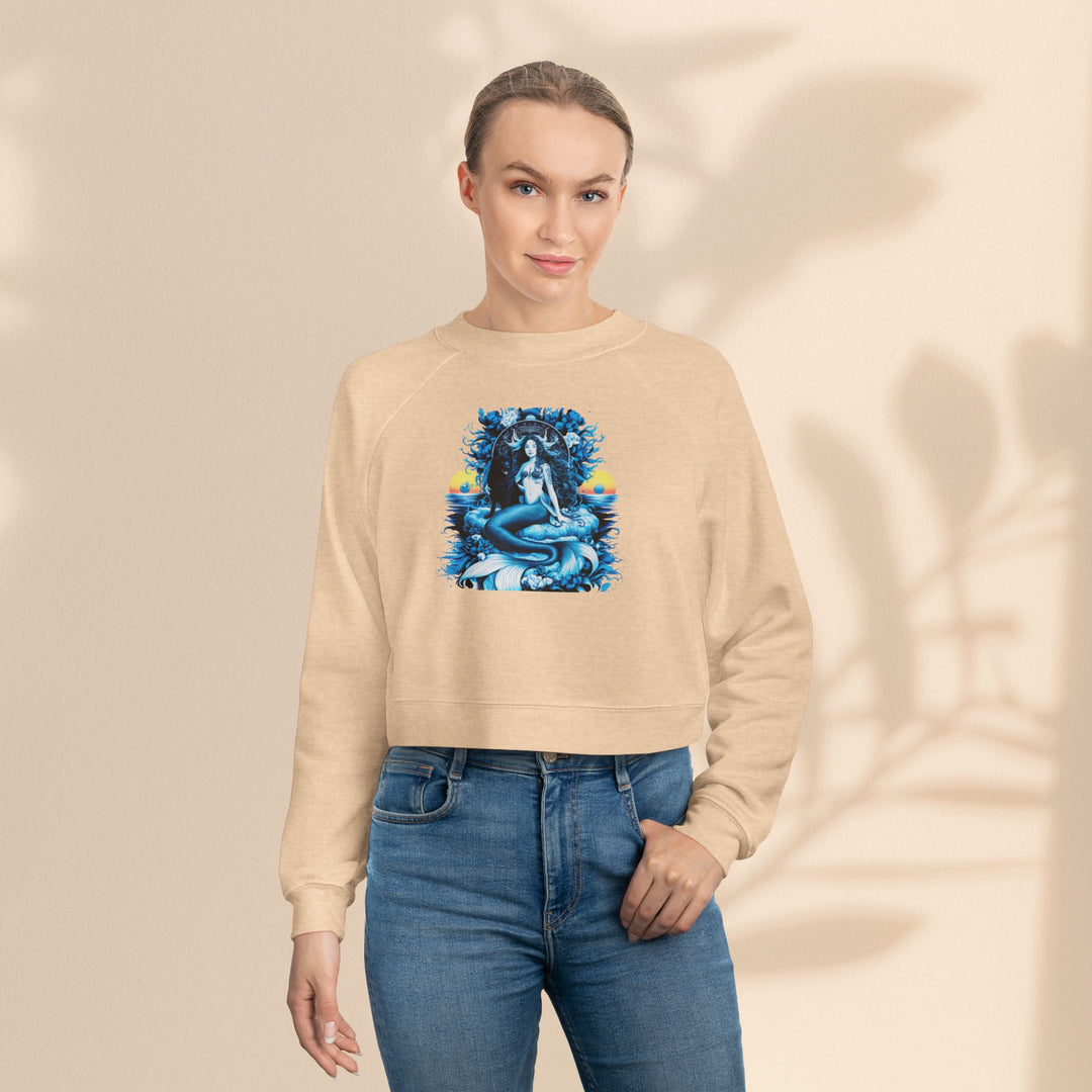 Majestic Mermaid Women's Cropped Fleece Pullover - Cozy Stylish Sweatshirt
