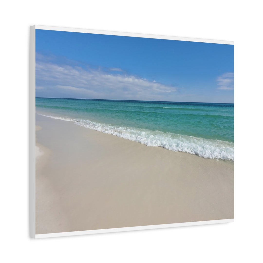 Beach Shoreline Matte Canvas Print – Tranquil Ocean Wall Art