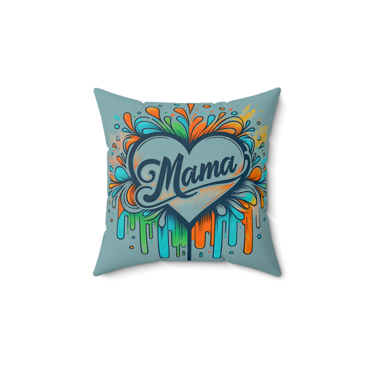 Colorful 'Mama' Spun Polyester Square Pillow - Perfect Gift for Mother's Day and Home Decor
