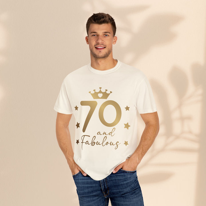 70 and Fabulous Unisex Garment-Dyed T-shirt | Birthday Celebration Tee, Gift for 70th Birthday, Vintage Style Shirt, Fun Party Wear, [...]