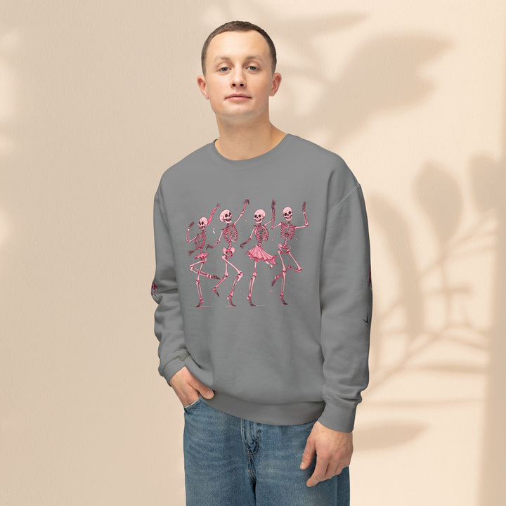 Unisex Lightweight Crewneck Sweatshirt - Dancing Skeletons