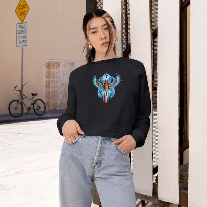 Goddess Isis Women's Cropped Fleece Pullover - Cozy & Stylish Casual Wear