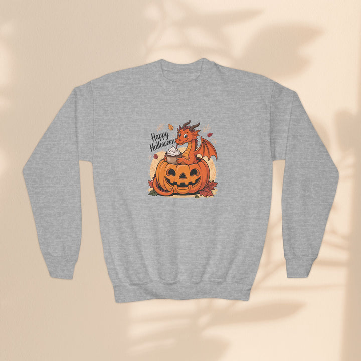 Halloween Pumpkin Dragon Youth Crewneck Sweatshirt