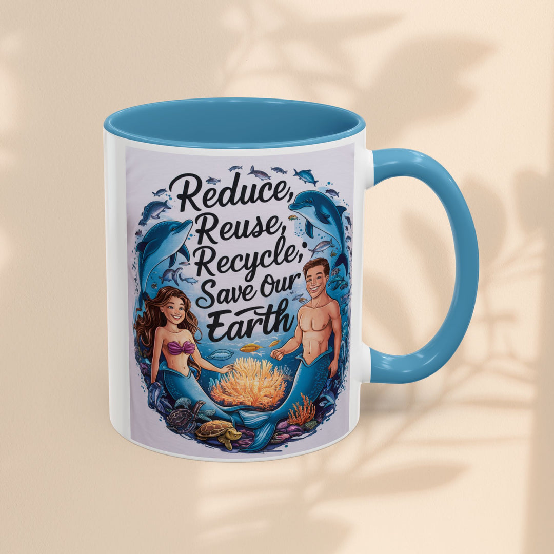 Accent Coffee Mug (11, 15oz) - Reduce, Reuse, Recycle