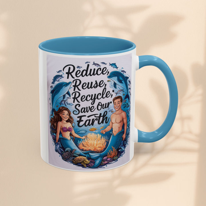 Accent Coffee Mug (11, 15oz) - Reduce, Reuse, Recycle