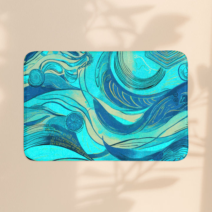 Ocean Wave 3-Piece Bath Mat Set