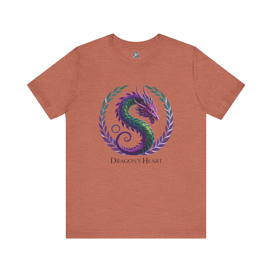 Mythical Dragon's Heart Unisex Tee, Fantasy Shirt, Gift for Gamers, Unique Dragon Design, Casual Wear, Dragon Lover's Apparel