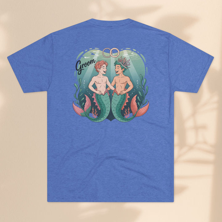 Merman Groom Tee, LGBTQ+ Pride Apparel, Wedding Gift, Unique Couple Shirt