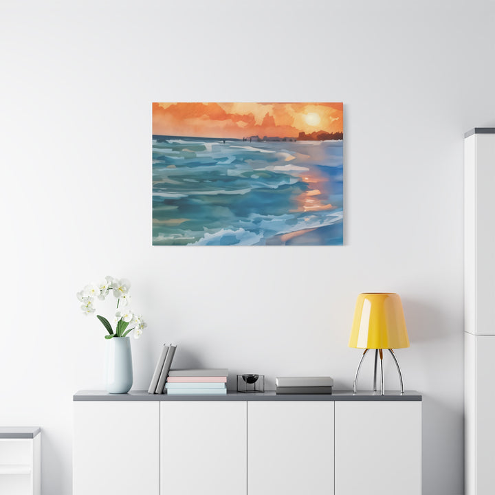 Coastal Sunset Canvas Art – Ocean and Beach Wall Décor