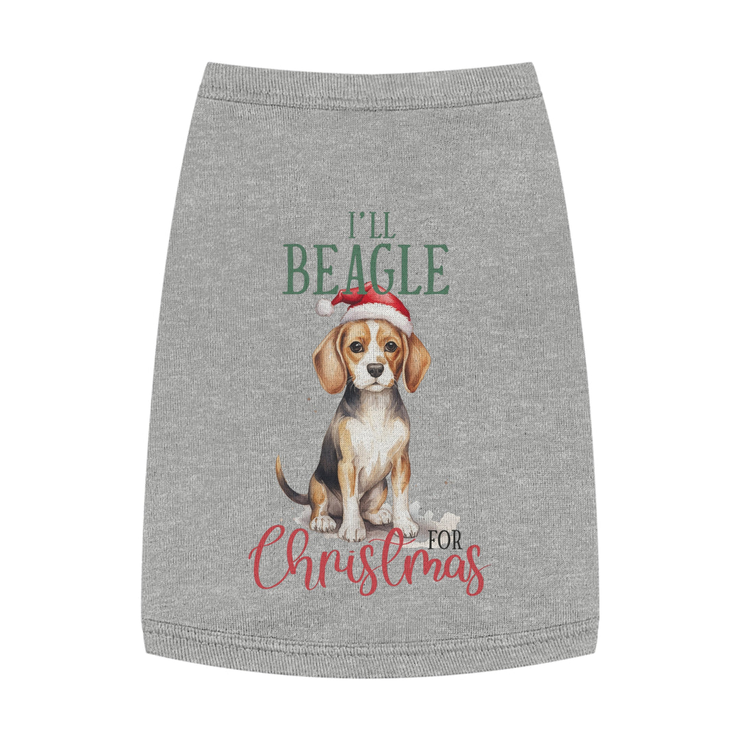 Festive Beagle Pet Tank Top - Holiday Dog Apparel - I'm Beagle for Christmas
