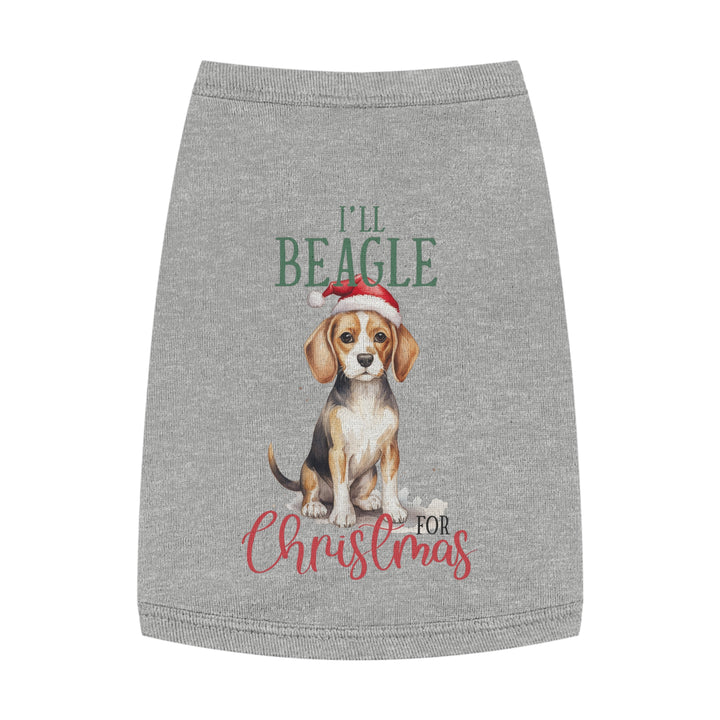 Festive Beagle Pet Tank Top - Holiday Dog Apparel - I'm Beagle for Christmas