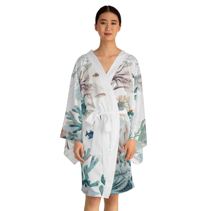 Long Sleeve Kimono Robe (AOP) - Ocean Scene