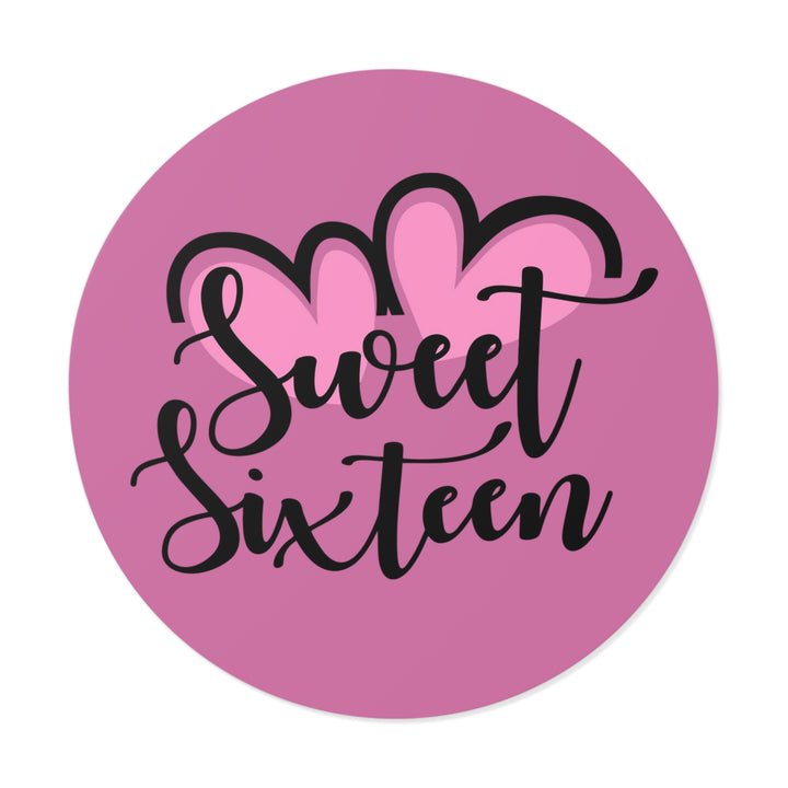 Sweet 16 Round Vinyl Stickers – Birthday Party Favors, Cute Décor & Personalized Celebration Labels