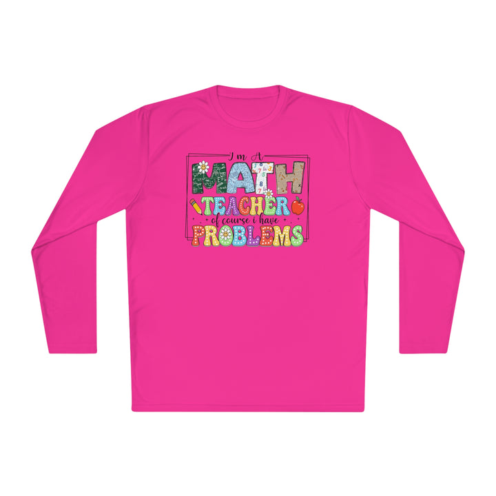 Unisex Lightweight Long Sleeve Tee - Math Teacher with Problems