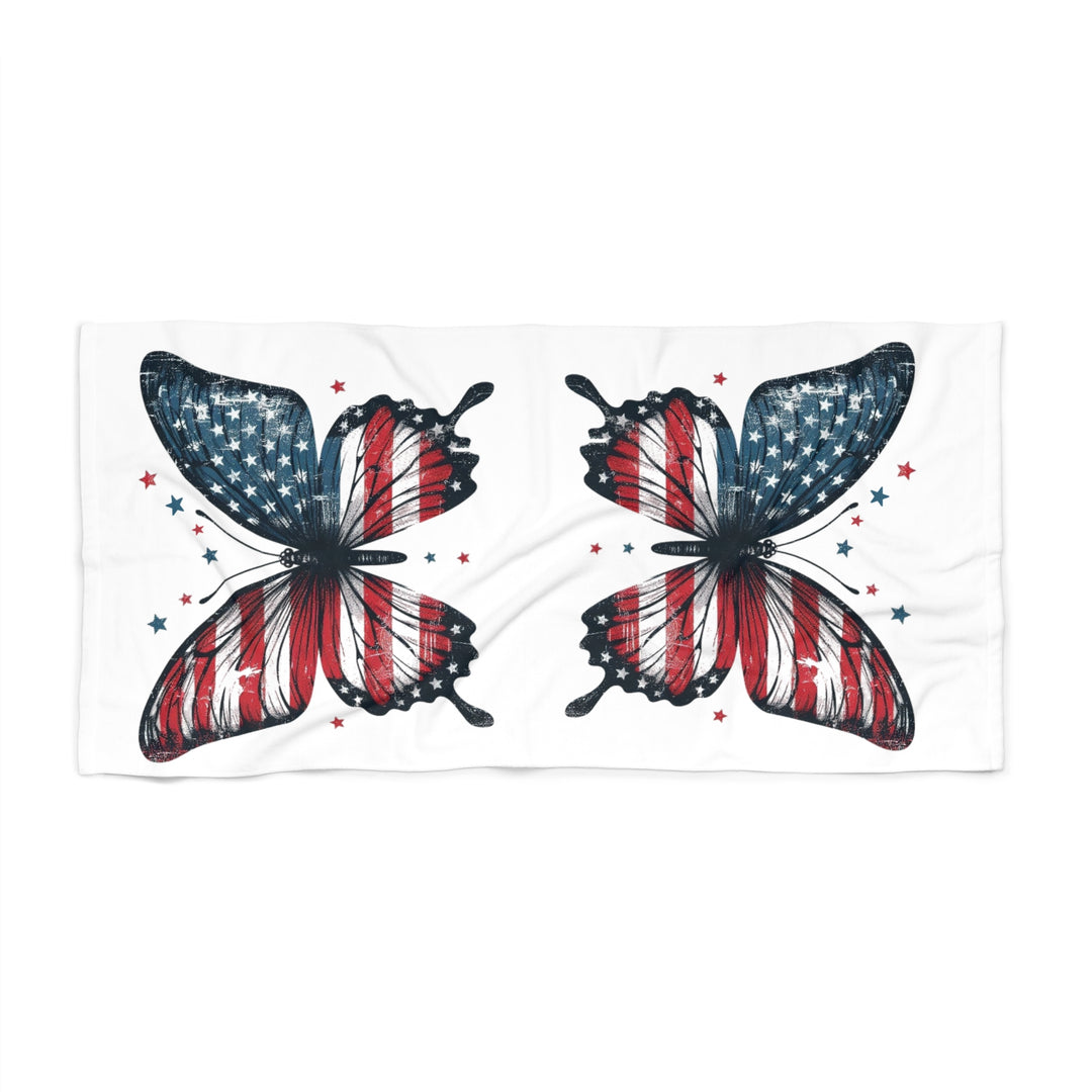 Patriotic Butterfly Beach Towel | Summer Fun, 4th of July, Outdoor Picnic, Poolside Essential, Travel Adventure