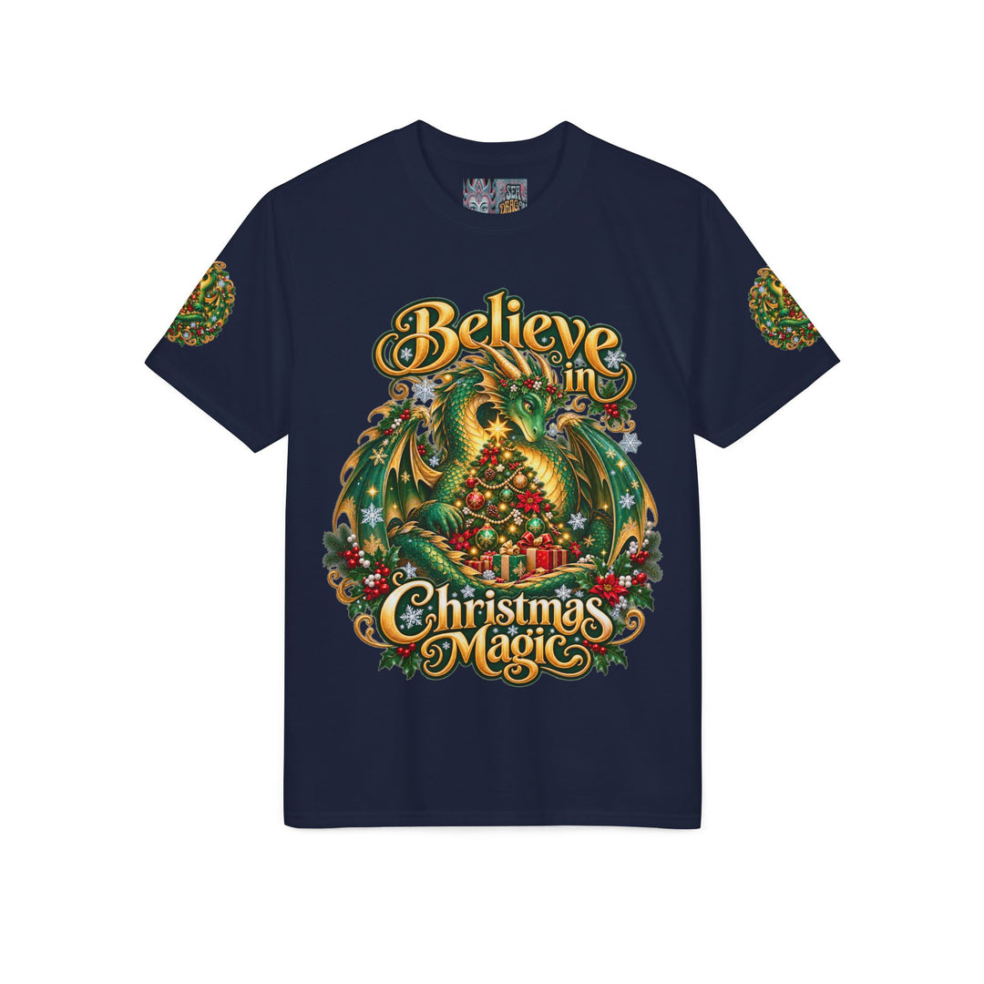 Christmas Dragon T-Shirt — "Believe in Christmas Magic" Holiday Tee
