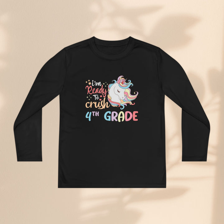 Unicorn Back-to-School Long Sleeve Tee, Youth T-Shirt, 4th Grade, Kids Apparel, Unicorn Lover Gift, Cute School Tee