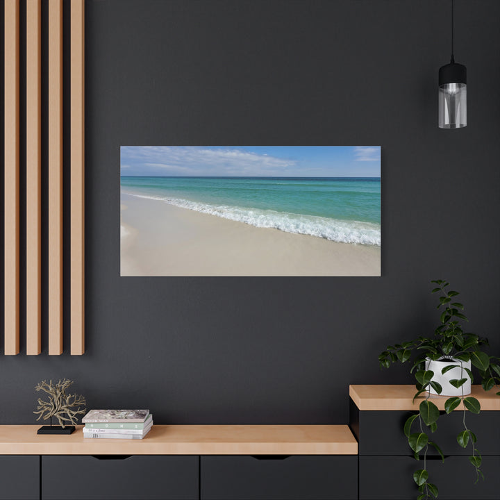 Beach Shoreline Matte Canvas Print – Tranquil Ocean Wall Art