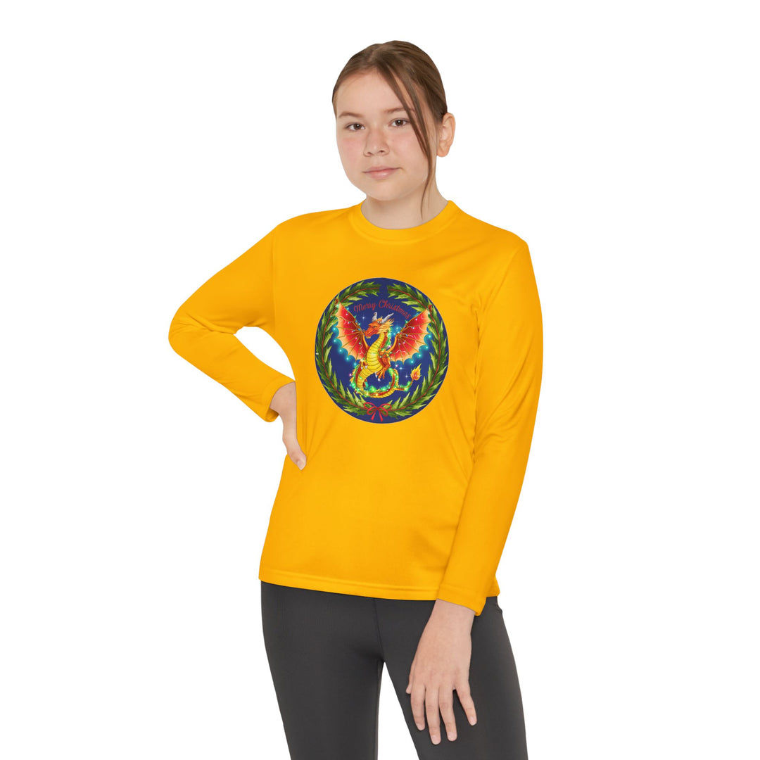 Youth Long Sleeve Competitor Tee - Christmas Dragon